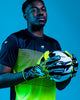 Person wearing Kaliaaer ignite yellow Goalkeeper Gloves